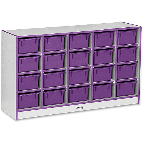 Jonti-Craft Rainbow Accents Cubbie-trays Storage Unit 29.50" Height x 48" Width x 15" Depth - Durable, Laminated - Purple - Rubber - 1 Each (0421JCWW004)