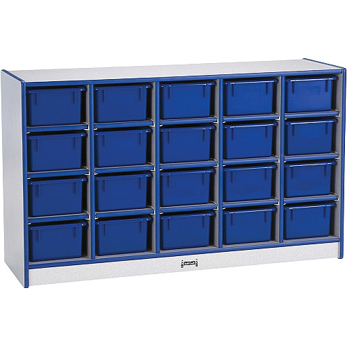 Jonti-Craft Rainbow Accents Cubbie-trays Storage Unit 29.50" Height x 48" Width x 15" Depth - Laminated, Durable - Blue - Rubber - 1 Each (0421JCWW003)