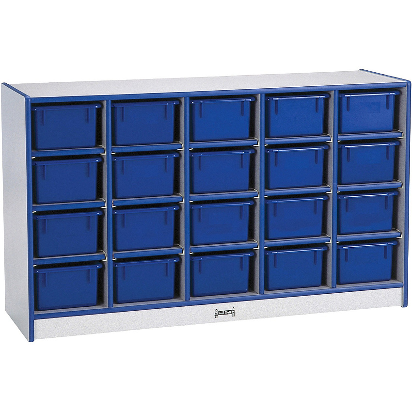 Jonti-Craft Rainbow Accents Cubbie-trays Storage Unit 29.50" Height x 48" Width x 15" Depth - Laminated, Durable - Blue - Rubber - 1 Each (0421JCWW003)