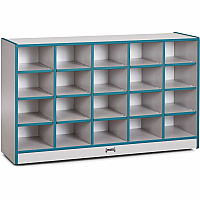 Jonti-Craft Rainbow Accents Toddler Single Storage 20 Compartment(s) - 29.50" Height x 48" Width x 15" Depth - Laminated, Chip Resistant - Teal - Rubber - 1 Each (0420JCWW005)