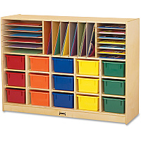 Jonti-Craft Rainbow Accents Colored Tray Sectional Cubbie Storage 35.50" Height x 48" Width x 15" Depth - Removable Tray, Durable - Baltic - Acrylic, Rubber - 1 Each (0416JC)