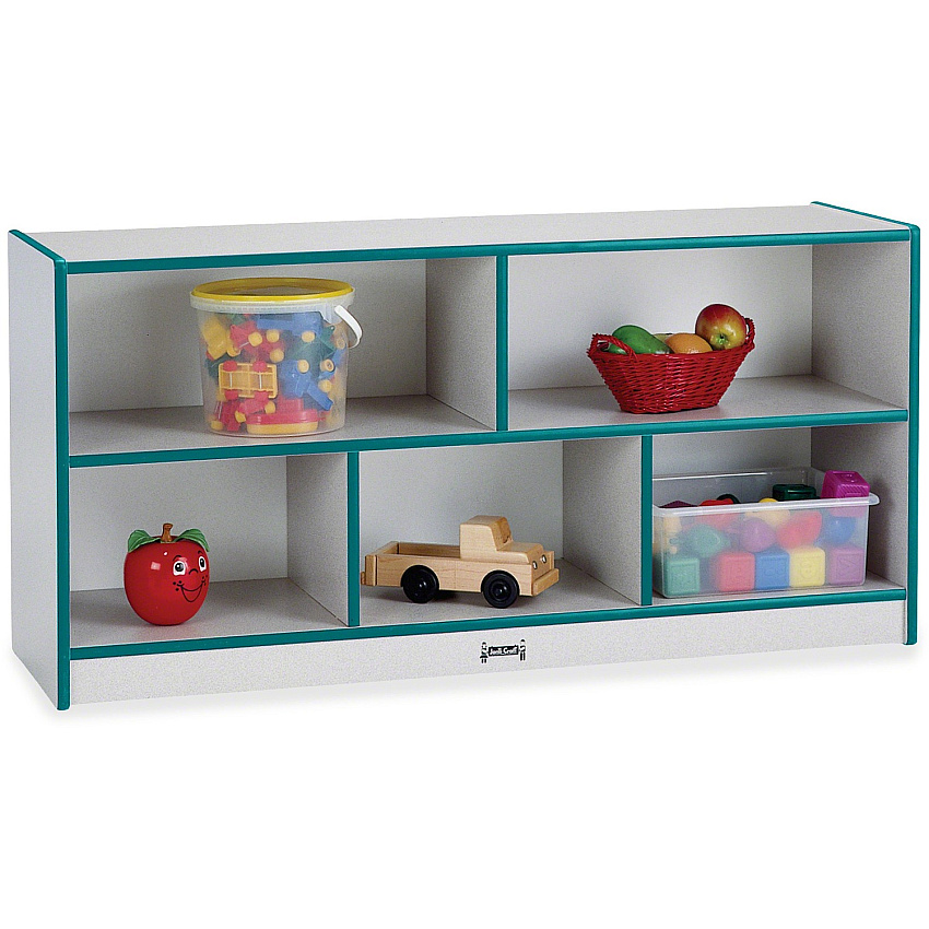Jonti-Craft Rainbow Accents Low Open Single Storage Shelf 29.50" Height x 48" Width x 15" Depth - Laminated, Durable - Teal - Rubber - 1 Each (0392JCWW005)