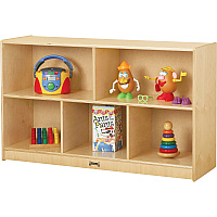 Jonti-Craft Low Single Mobile Storage Unit 340 - 5 Compartment(s) - 29.50" Height x 48" Width x 15" Depth - Sturdy - Laminate - Wood Grain - Baltic Birch Plywood - 1 Each (0392JC)