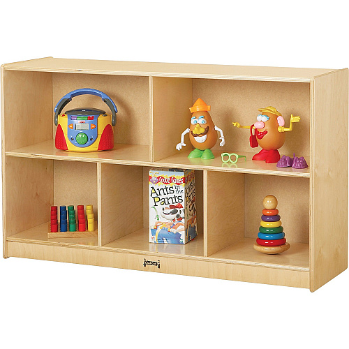 Jonti-Craft Low Single Mobile Storage Unit 340 - 5 Compartment(s) - 29.50" Height x 48" Width x 15" Depth - Sturdy - Laminate - Wood Grain - Baltic Birch Plywood - 1 Each (0392JC)