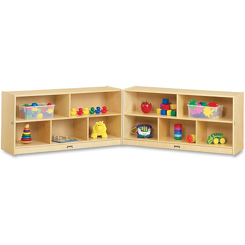 Jonti-Craft Rainbow Accents Toddler Fold-n-Lock Mobile Storage 24.50" Height x 96" Width x 15" Depth - Foldable, Lockable, Laminated, Durable, Rounded Corner - Baltic - Hard Rubber - 1 Each (0326JC)