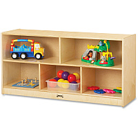 Jonti-Craft Rainbow Accents Toddler Single Mobile Storage Unit 5 Compartment(s) - 24.50" Height x 48" Width x 15" Depth - Durable - Baltic - Acrylic, Rubber - 1 Each (0324JC)