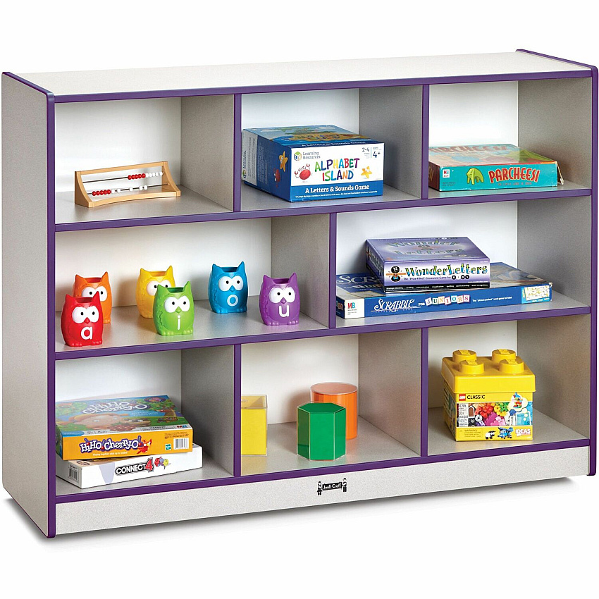 Jonti-Craft Rainbow Accents Super-size Mobile Storage 35.50" Height x 48" Width x 15" Depth - Durable, Laminated - Purple - Hard Rubber - 1 Each (2691JCWW004)