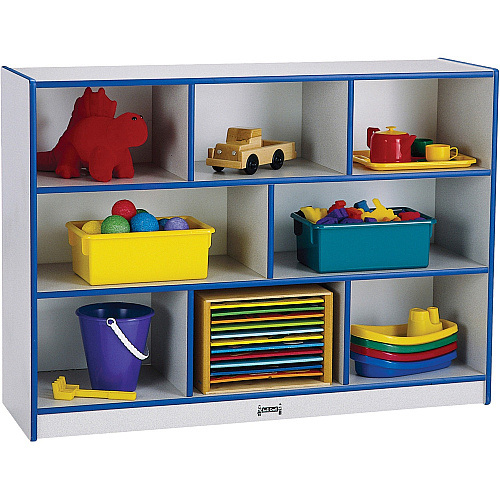Jonti-Craft Rainbow Accents Super-size Mobile Storage 35.50" Height x 48" Width x 15" Depth - Durable, Laminated - Blue - Hard Rubber - 1 Each (2691JCWW003)