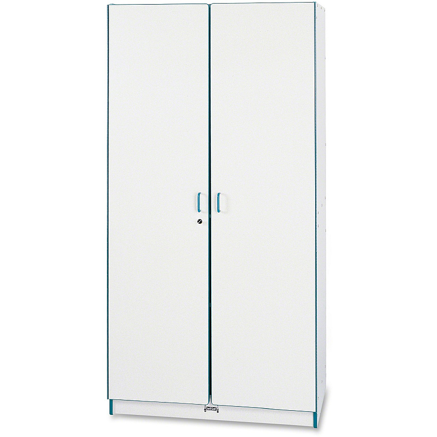 Jonti-Craft Rainbow Accents Classroom Closet Deluxe 36" Width x 24" Depth x 72" Height - 3 x Shelf(ves) - Hinged Door(s) - Locking Door, Key Lock, Adjustable Shelf, Hinged Door, Kick Plate, Chip Resistant, Rounded Edge - Purple - Gray Laminate (5950JC004)