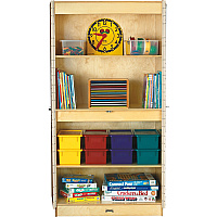 Jonti-Craft Deluxe Classroom Closet 36" Width x 24" Depth x 72" Height - Lockable, Adjustable Shelf, Kick Plate, Non-yellowing, Stain Resistant, Sturdy, Key Lock - Wood Grain - Baltic Birch Plywood - 1 Each (5950JC)