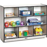 Jonti-Craft Rainbow Accents Super-size Mobile Storage 35.50" Height x 48" Width x 15" Depth - Durable, Laminated - Black - Hard Rubber - 1 Each (2691JCWW180)