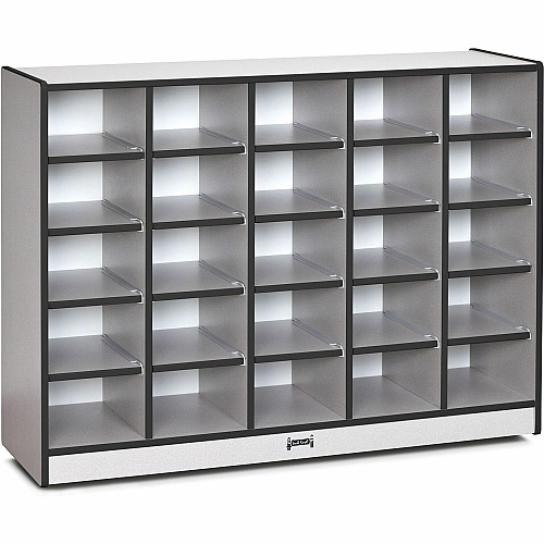 Jonti-Craft Rainbow Accents Toddler Single Storage 35.50" Height x 48" Width x 15" Depth - Laminated, Durable - Black - Rubber - 1 Each (0425JCWW180)