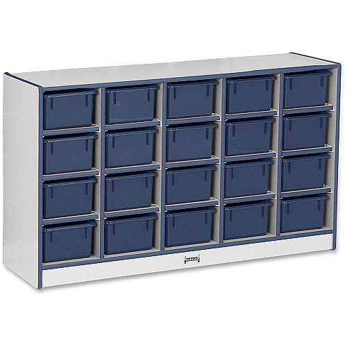 Jonti-Craft Rainbow Accents Cubbie-trays Storage Unit 29.50" Height x 48" Width x 15" Depth - Durable, Laminated - Navy - Rubber - 1 Each (0421JCWW112)