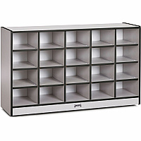 Jonti-Craft Rainbow Accents Toddler Single Storage 20 Compartment(s) - 29.50" Height x 48" Width x 15" Depth - Laminated, Chip Resistant - Black - Rubber - 1 Each (0420JCWW180)