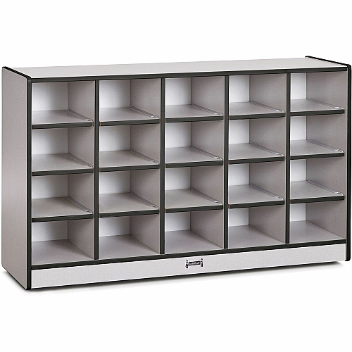 Jonti-Craft Rainbow Accents Toddler Single Storage 20 Compartment(s) - 29.50" Height x 48" Width x 15" Depth - Laminated, Chip Resistant - Black - Rubber - 1 Each (0420JCWW180)