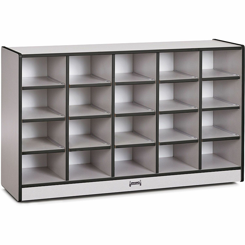 Jonti-Craft Rainbow Accents Toddler Single Storage 20 Compartment(s) - 29.50" Height x 48" Width x 15" Depth - Laminated, Chip Resistant - Black - Rubber - 1 Each (0420JCWW180)