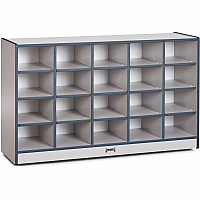 Jonti-Craft Rainbow Accents Toddler Single Storage 20 Compartment(s) - 29.50" Height x 48" Width x 15" Depth - Laminated, Chip Resistant - Navy - Rubber - 1 Each (0420JCWW112)