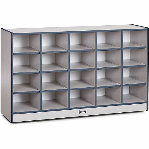 Jonti-Craft Rainbow Accents Toddler Single Storage 20 Compartment(s) - 29.50" Height x 48" Width x 15" Depth - Laminated, Chip Resistant - Navy - Rubber - 1 Each (0420JCWW112)