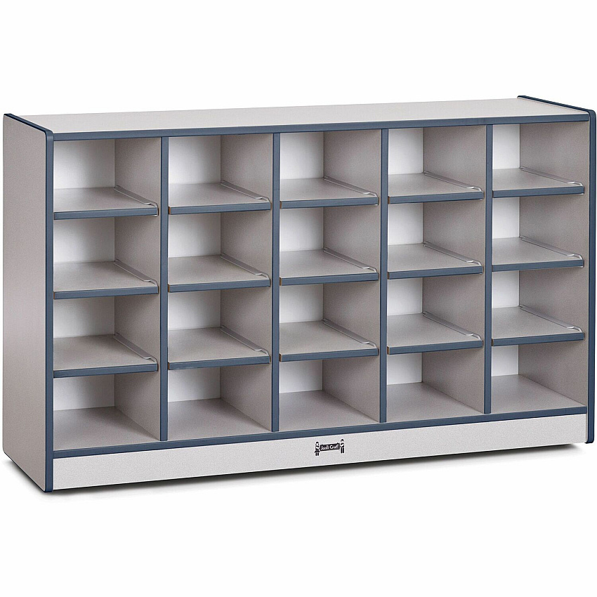 Jonti-Craft Rainbow Accents Toddler Single Storage 20 Compartment(s) - 29.50" Height x 48" Width x 15" Depth - Laminated, Chip Resistant - Navy - Rubber - 1 Each (0420JCWW112)