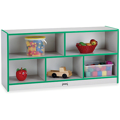 Jonti-Craft Rainbow Accents Low Open Single Storage Shelf 29.50" Height x 48" Width x 15" Depth - Laminated, Durable - Black - Rubber - 1 Each (0392JCWW180)