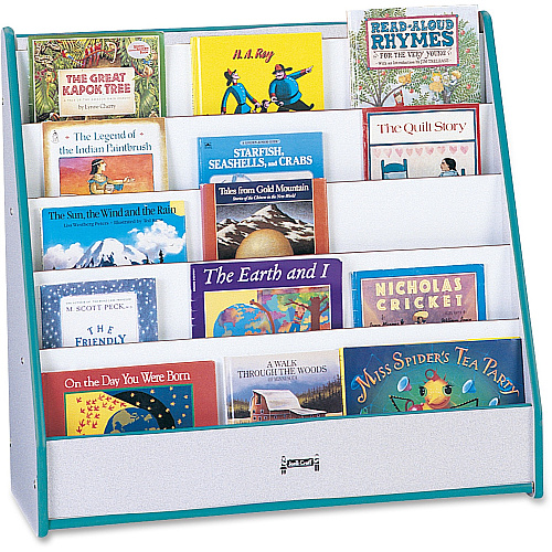 Jonti-Craft Rainbow Accents Laminate 5-shelf Pick-a-Book Stand 5 Compartment(s) - Compartment Size : 1" - 27.50" Height x 30" Width x 13.50" Depth - Durable, Laminated, Rounded Corner - Teal - 1 Each (3514JCWW005)