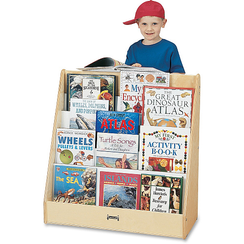 Jonti-Craft Rainbow Accents Birch Flushback Pick-a-Book Stand 5 Compartment(s) - Compartment Size : 1" - 27.50" Height x 30" Width x 13.50" Depth - Rounded Corner, Durable, Yellowing Resistant - UV Acrylic - Baltic - Birch Plywood - 1 Each (3514JC)