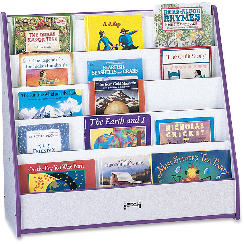 Rainbow Accents Rainbow Accents Laminate 5-shelf Pick-a-Book Stand 5 Compartment(s) - Compartment Size : 1" - 27.50" Height x 30" Width x 13.50" Depth - Caster, Durable, Laminated, Rounded Corner, Chip Resistant - Freckled Gray - 1 Each (3514JCWW004)