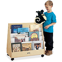 Jonti-Craft Rainbow Accents Double Sided Mobile Pick-a-Book Stand 8 Compartment(s) - Compartment Size : 1" - 30" Height x 30" Width x 16.50" Depth - Rounded Corner, Durable, Yellowing Resistant - UV Acrylic - Baltic - Birch Plywood - 1 Each (3507JC)