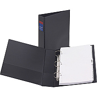 Avery&reg; Legal Durable Binder 2" Binder Capacity - Legal - 8 1/2" x 14" Sheet Size - 275 Sheet Capacity - 3 x 2" Ring(s) - Fastener(s): Round Ring - Pocket(s): 2, Internal - Polypropylene - Black - Recycled - Spine Label, Durable, Flexible, Stur (06401)