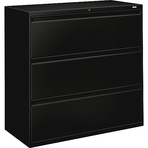 HON Brigade 800 Series Lateral File w/ Drawers 52.5" Height x 2" Width x 18" Depth - 3 x File Drawer(s) - Finish: Black, Baked Enamel (893LP)