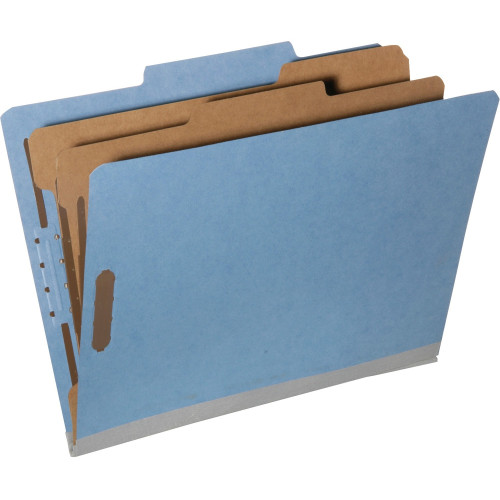 AbilityOne 7530014181314 SKILCRAFT Classification Folder, 2 Dividers, Letter Size, Blue, 10/Box