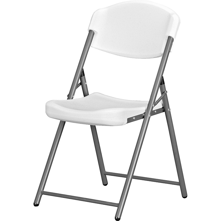 AbilityOne SKILCRAFT Folding Chairs High-density Polyethylene (HDPE) Seat - High-density Polyethylene (HDPE) Back - Metal Frame - Platinum - 4 / Carton (5766180)