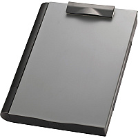 Officemate Double Storage Top-opening Form Holder 0.75" Clip Capacity - Top Opening - 9" x 12" Sheet Size - Plastic - Gray - 1 Each (83357)
