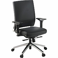 Lorell Heavy-duty Full-Function Executive Office Chair Black Seat Color - Leather Seat Material - 5-star Base - Black - 1 Each (LLR90040)