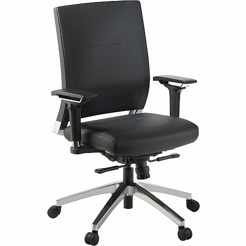 Lorell Heavy-duty Full-Function Executive Office Chair Black Seat Color - Leather Seat Material - 5-star Base - Black - 1 Each (LLR90040)