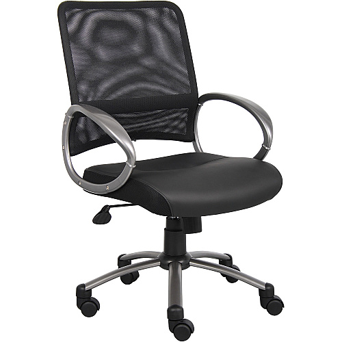 Lorell Mesh Mid-Back Task Chair Black Seat Color - Leather Seat Material - 5-star Base - Black - 1 Each (LLR69518)