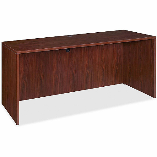 Lorell Essentials Series Credenza Shell 29.5" Height x 70.9" Width x 23.6" Depth - Finish: Laminate, Mahogany - Grommet, Durable, Adjustable Feet (LLR69376)