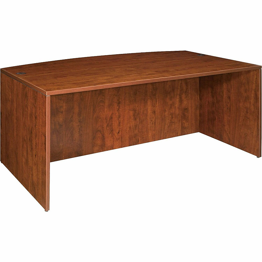 Lorell Essentials Series Bowfront Desk Shell 29.5" Height x 70.9" Width x 41.4" Depth - Finish: Cherry, Laminate - Grommet, Modesty Panel (LLR69406)
