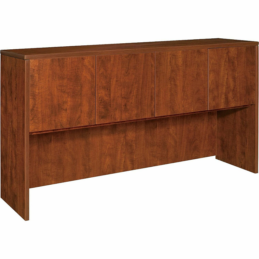 Lorell Essentials Series Stack-on Hutch with Doors 36" Height x 66.1" Width x 14.8" Depth - Finish: Cherry, Laminate (LLR69417)