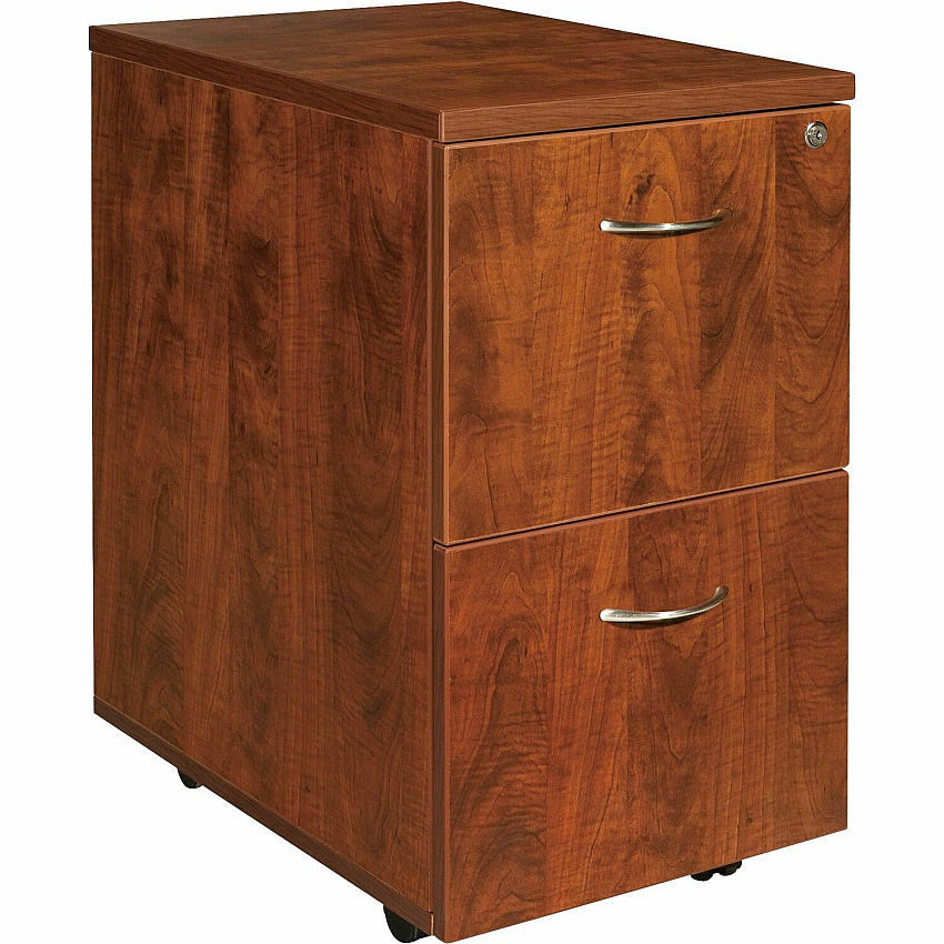 Lorell Essentials Series File/File Mobile File Cabinet 28.4" Height x 15.8" Width x 22" Depth - Finish: Cherry, Laminate - Leveling Glide (LLR69431)