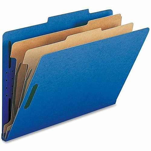 Nature Saver Legal Recycled Classification Folder 8 1/2" x 14" - 2" for Folder - 2 Divider(s) - 25 pt. - Dark Blue - 100% Recycled - 10 / Box (SP17228)