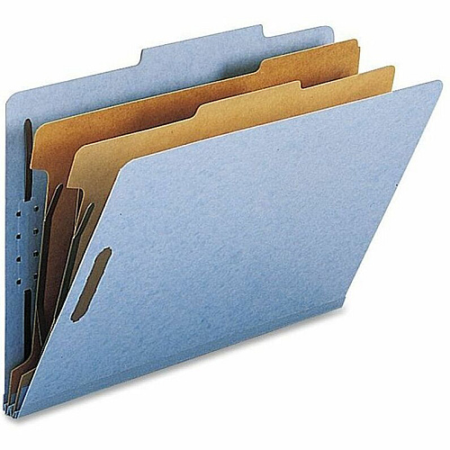Nature Saver Legal Recycled Classification Folder 8 1/2" x 14" - 2" for Folder - 2 Divider(s) - 25 pt. - Blue - 100% Recycled - 10 / Box (SP17224)