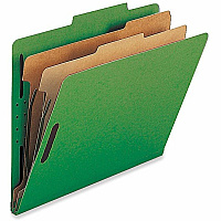 Nature Saver Legal Recycled Classification Folder 8 1/2" x 14" - 2" for Folder - 2 Divider(s) - 25 pt. - Green - 100% Recycled - 10 / Box (SP17226)