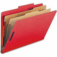 Nature Saver Legal Recycled Classification Folder 8 1/2" x 14" - 2" for Folder - 2 Divider(s) - 25 pt. - Bright Red - 100% Recycled - 10 / Box (SP17225)