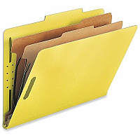 Nature Saver Legal Recycled Classification Folder 8 1/2" x 14" - 2" for Folder - 2 Divider(s) - 25 pt. - Yellow - 100% Recycled - 10 / Box (SP17227)