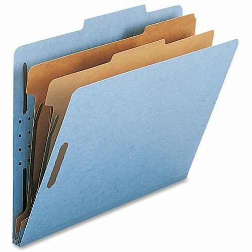 Nature Saver Letter Recycled Classification Folder 8 1/2" x 11" - 2" for Folder - 2 Divider(s) - 25 pt. - Blue - 100% Recycled - 10 / Box (SP17205)