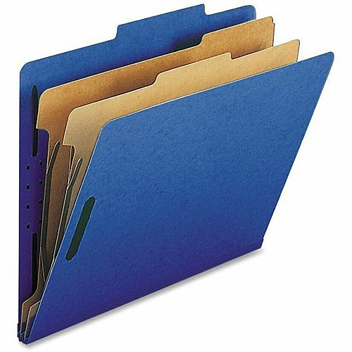 Nature Saver Letter Recycled Classification Folder 8 1/2" x 11" - 2" for Folder - 2 Divider(s) - 25 pt. - Dark Blue - 100% Recycled - 10 / Box (SP17207)