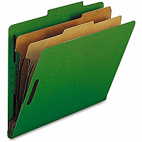 Nature Saver Letter Recycled Classification Folder 8 1/2" x 11" - 2" for Folder - 2 Divider(s) - 25 pt. - Green - 100% Recycled - 10 / Box (SP17208)