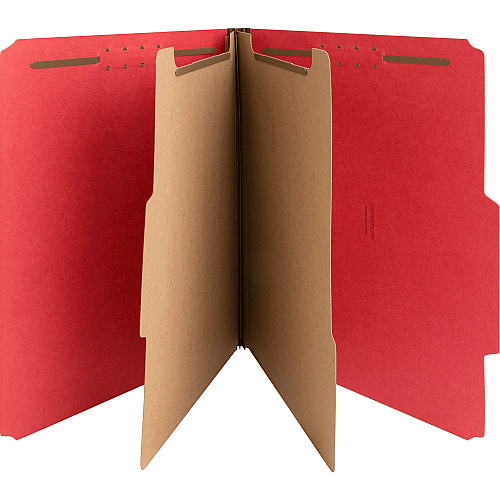Nature Saver Letter Recycled Classification Folder 8 1/2" x 11" - 2" for Folder - 2 Divider(s) - 25 pt. - Red - 100% Recycled - 10 / Box (SP17206)