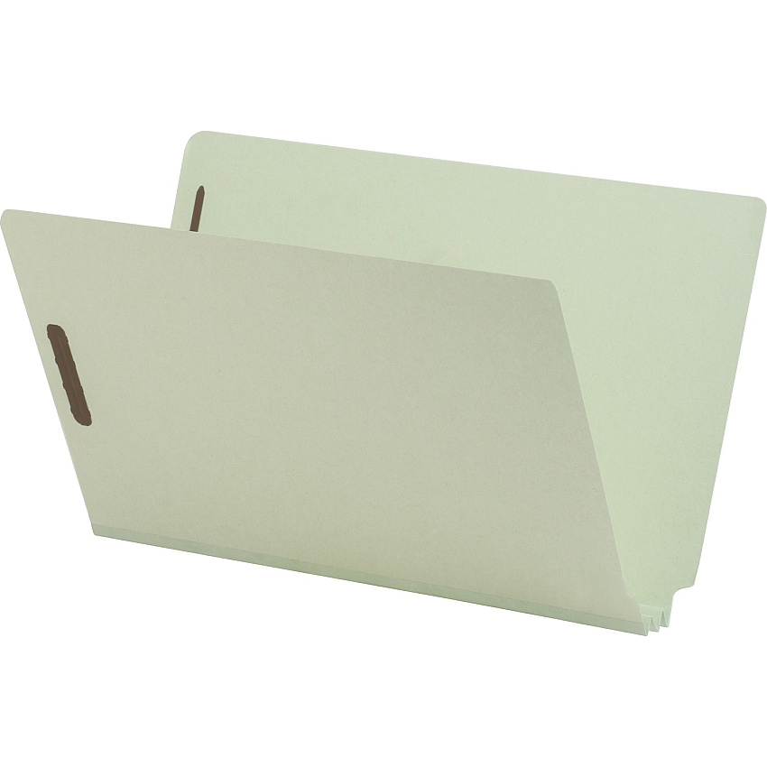 Nature Saver Legal Recycled End Tab File Folder 8 1/2" x 14" - 2" Expansion - 2" for Folder - 25 pt. - Pressboard - Gray/Green - Tyvek Gusset - 100% Recycled - 25 / Box (SP17266)